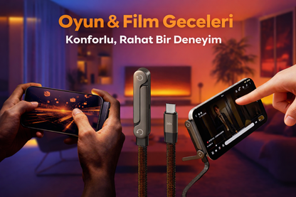 TEK  KABLOYLA  HEM HIZLI  ŞARJ HEM TELEFON STANDI